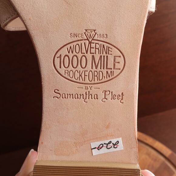 Wolverine Sandals Womens SZ 11B Brown Samantha Pleet Leather 1000 Mile Flat Boho - Picture 10 of 16